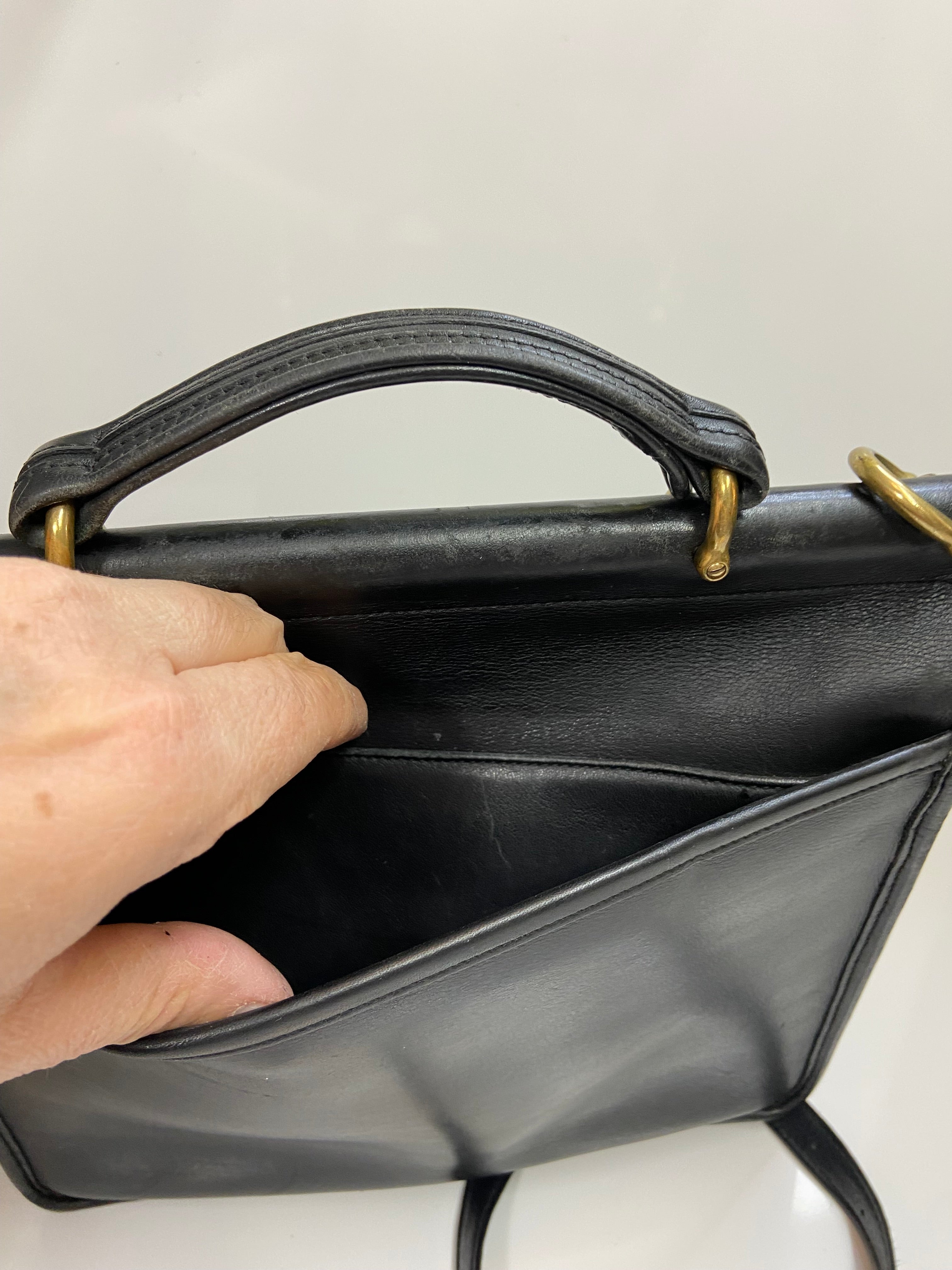 Black leather purse