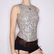 Y2K NICOLE MILLER Mermaid Sequin Top (S/M)