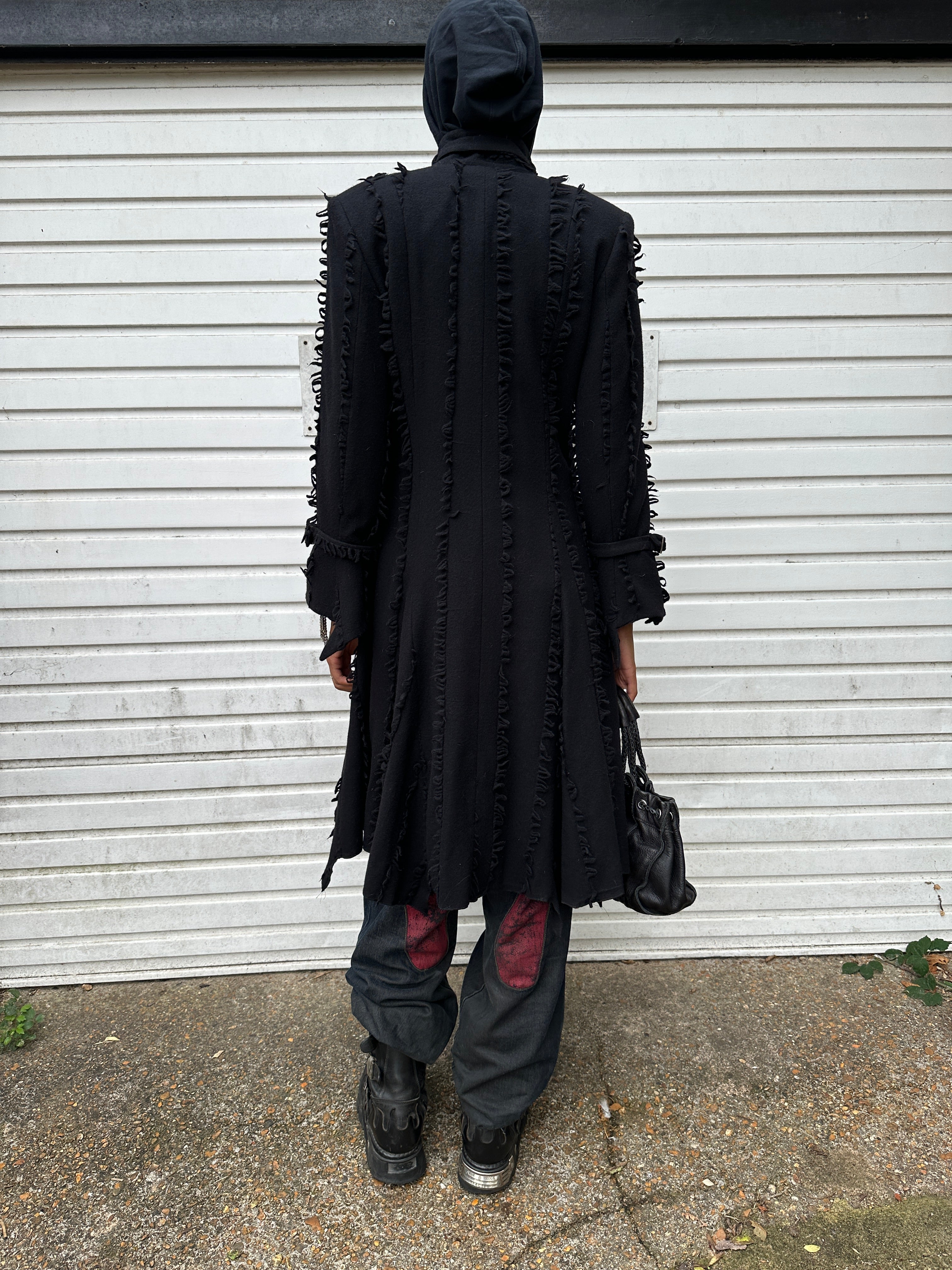 Vintage Romantic Gothic Black Wool Buckle Coat (S/M)