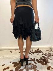 Vintage Ralph Lauren Romantic Ruffle Cotton Midi Skirt (S/M)