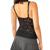 Y2K Noir Crochet Tank (M)