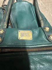 Vintage Diesel Leather Slouch Teal Bag
