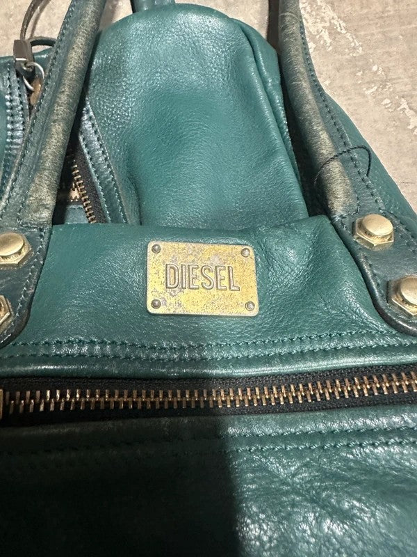 Vintage Diesel Leather Slouch Teal Bag