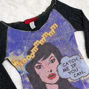 Y2K Sparkly Mesh Comic Book Top (M)