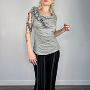 Corpcore Style Grey Blouse (S)