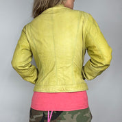 Vintage Lime Lambskin Leather Jacket (L)