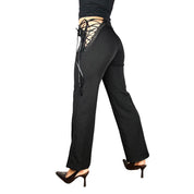 Sirena Pinstripe Lace Up Flares (S/M)