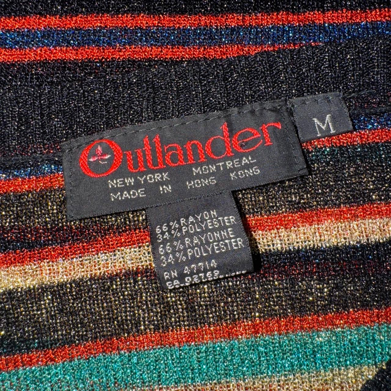 90s Metallic Striped Knit Long Sleeve (S/M)