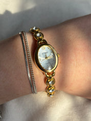 Gold Gem Oval Watch