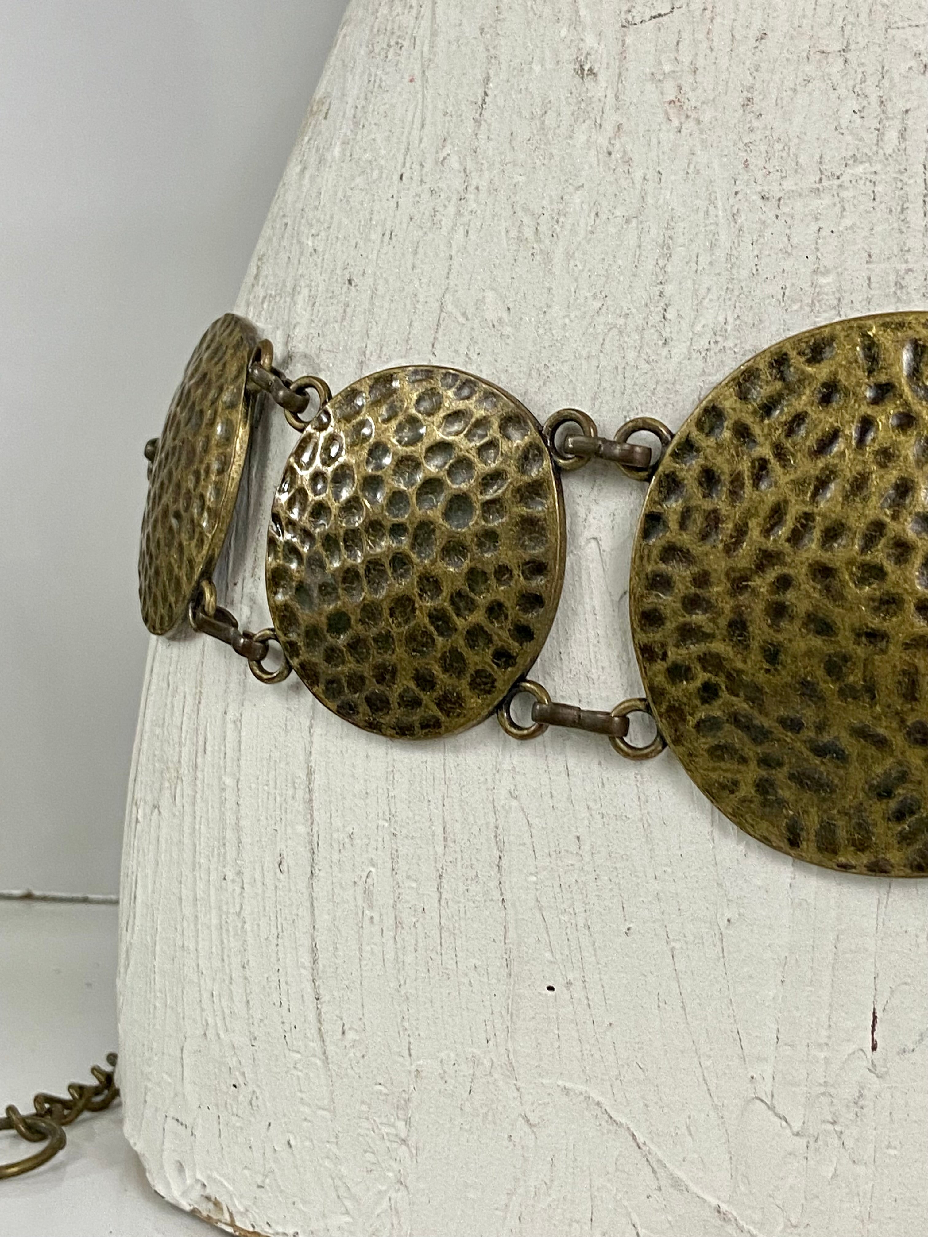 Bronze hammered circle belt