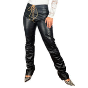 Vintage Lace Up Leather Pants (L)