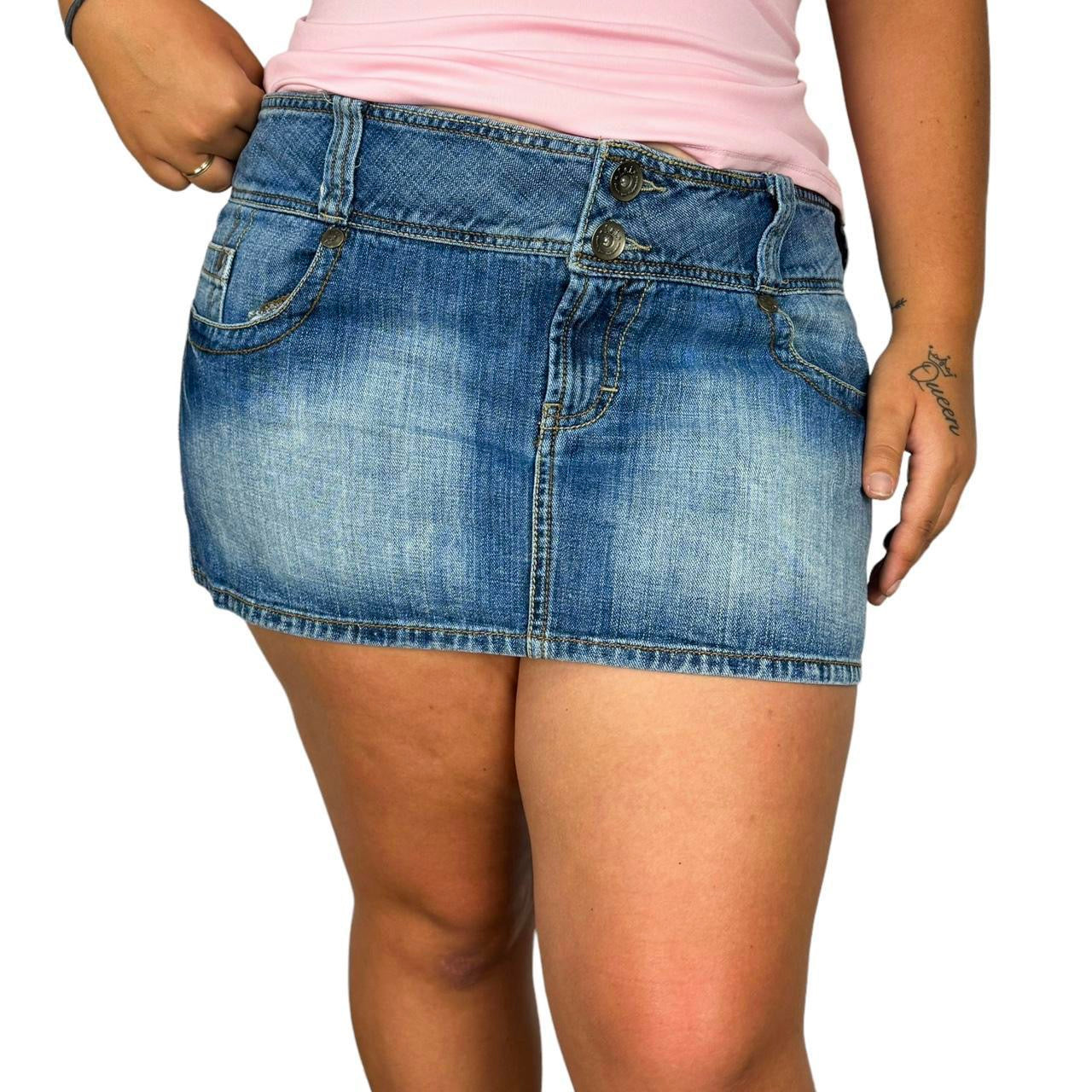 Y2K Faded Denim Low Rise Mini (XL)