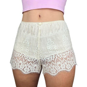 Vintage Silk & Lace Bloomer Shorts (S)