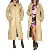 Vintage Faux Fur Lined Shearling Trench Coat (S/M)