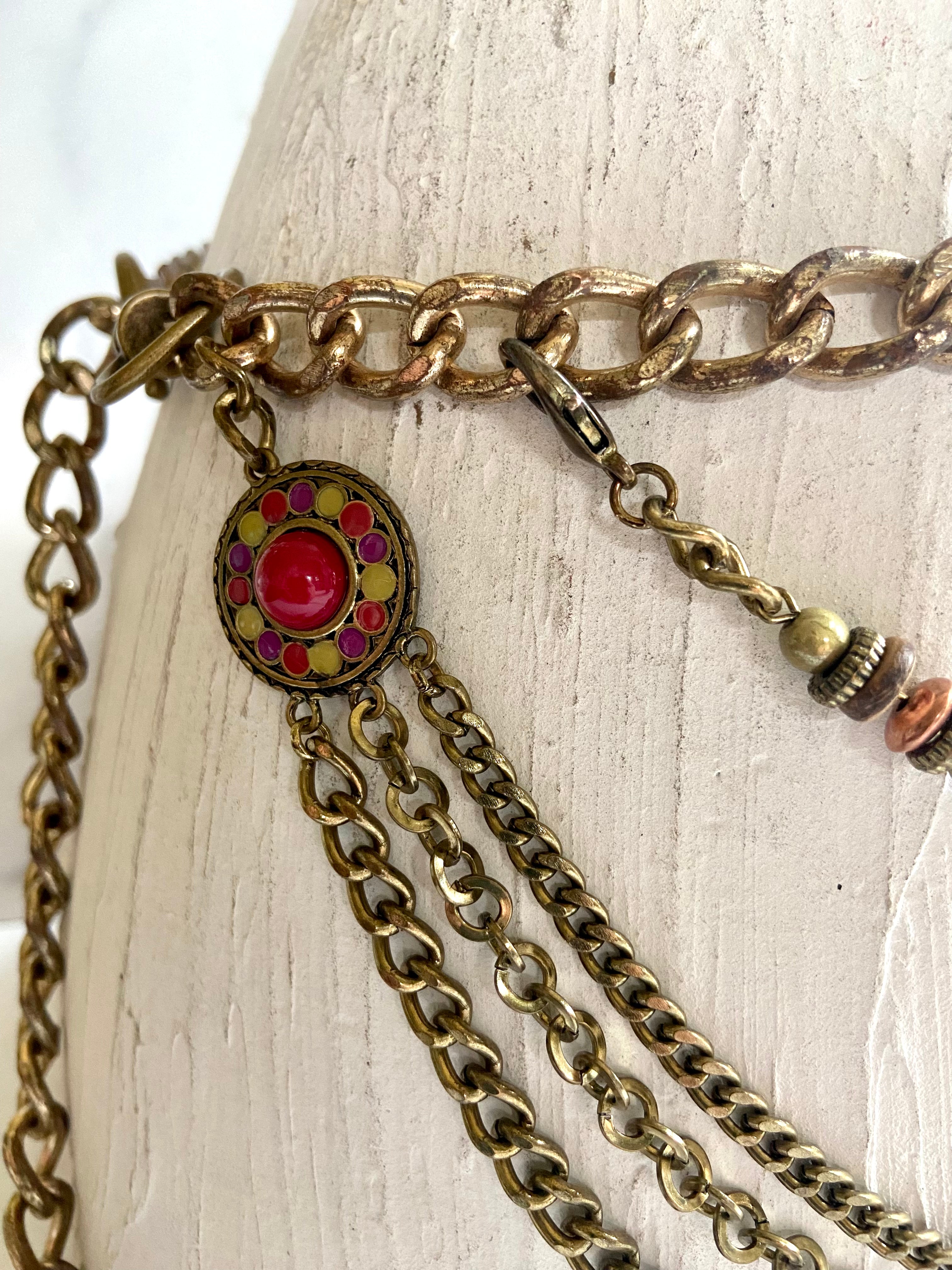 Vintage layered bronze belt