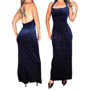 90s Velvet Night Sky Maxi Dress (L)