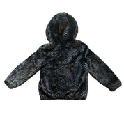 Black Faux Fur Hoodie (S)