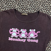 “Monkey Gang” French Vintage Graphic Long Sleeve (XS)