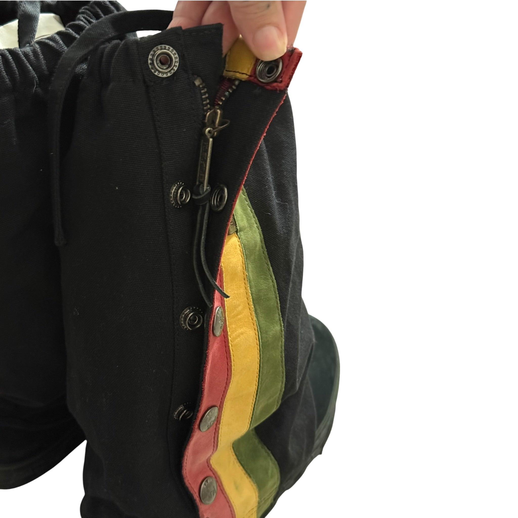 Y2K L.A.M.B. Zeyn Tex Canvas Rasta Boots (7.5)