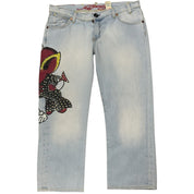 Rare Y2K Ed Hardy devil sailor denim capris (28)