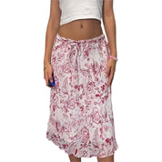 2000s Floral Mesh Midi Skirt (XS/M)