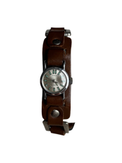 Leather Studded Timex Watch