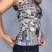 Reversible Lace Up One Shoulder Top (S/M)