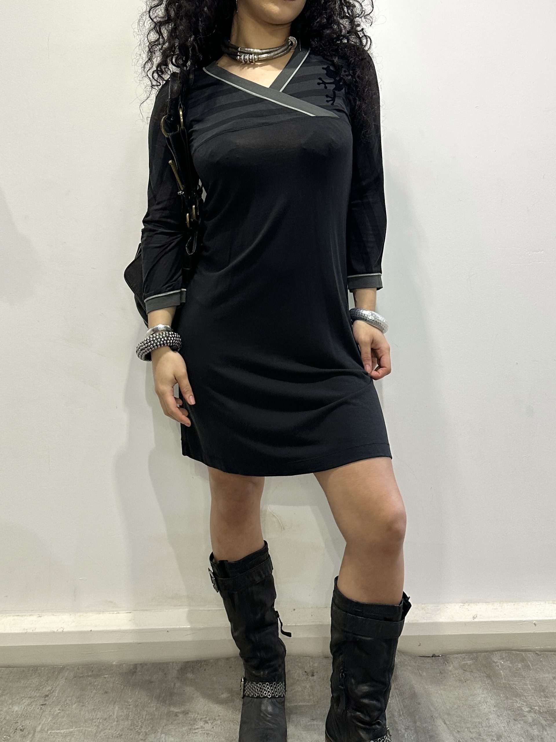 Vintage Cop Copine Striped Midi Dress (S/M)