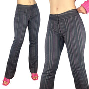 Early 2000s Grey & Pink Pinstripe Flares (S)