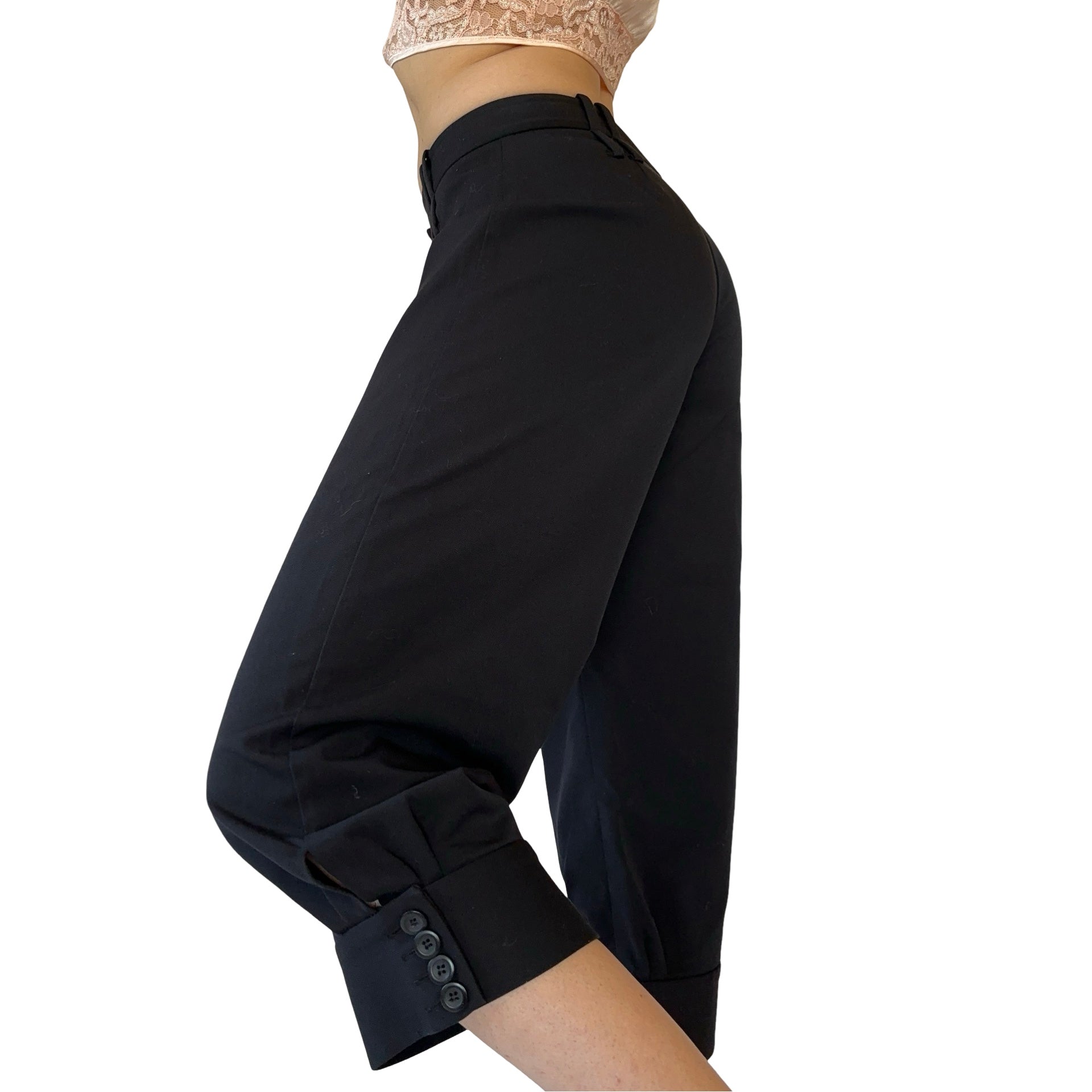 2000s Noir Trouser Capris (XS)