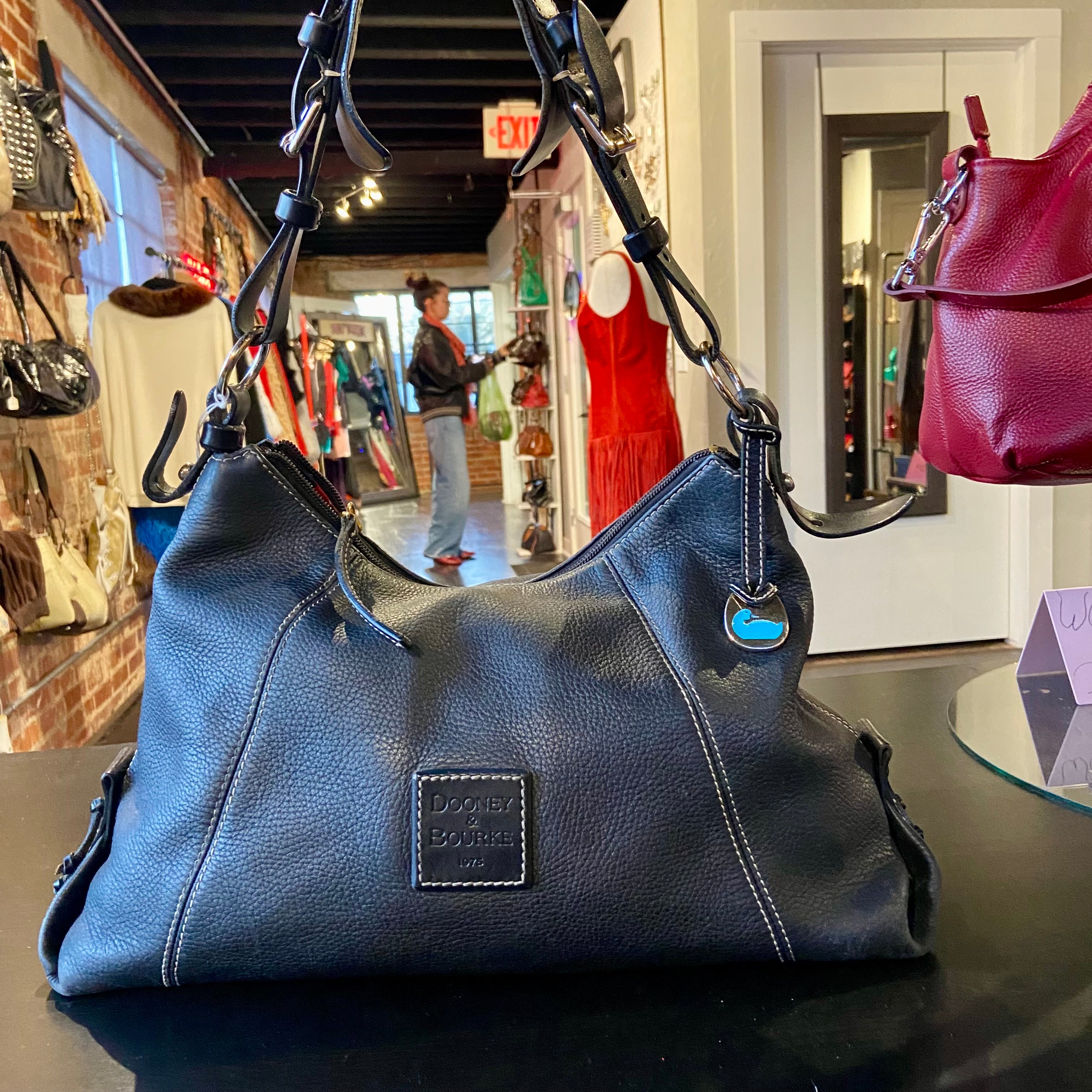 dooney & bourke saffiano leather pod backpack black Pebble Grain Zip : Clothing, Shoes & Jewelry Fabulously Floral Crafted from lightweight Italian coated cotton with a beautiful botanical print Saffiano Small Zip Pod Backpack