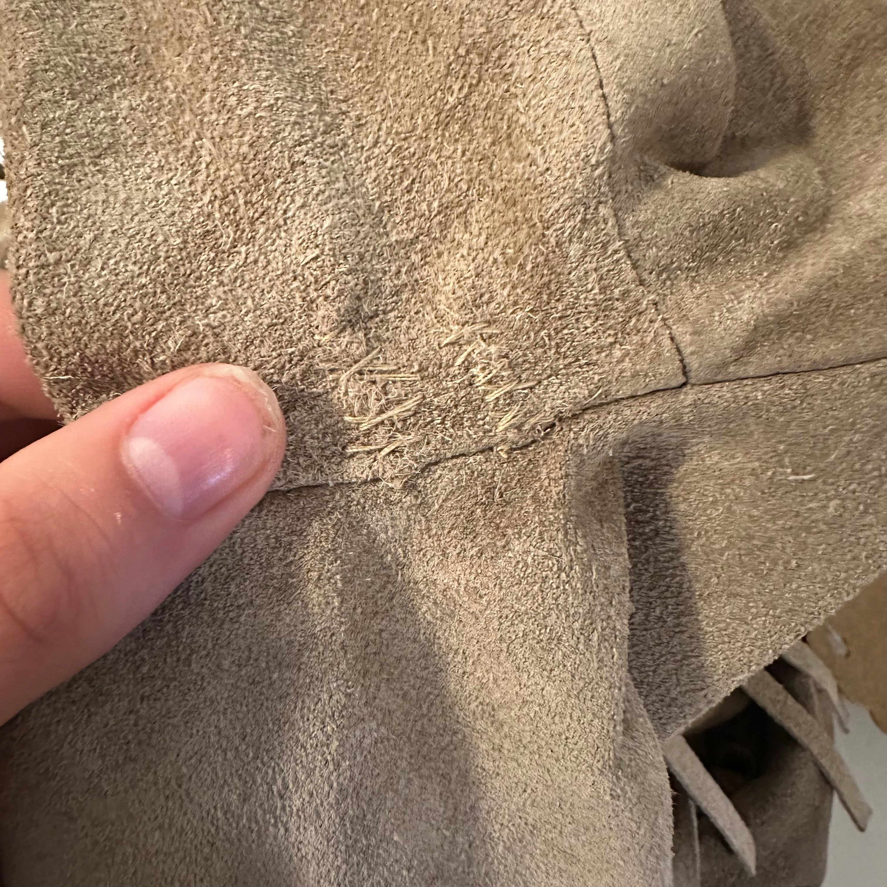 90s Western Tan Suede Fringe Jacket (S)
