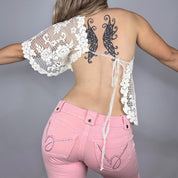 1/1 Alysa Lace One Shoulder Top (S/M)