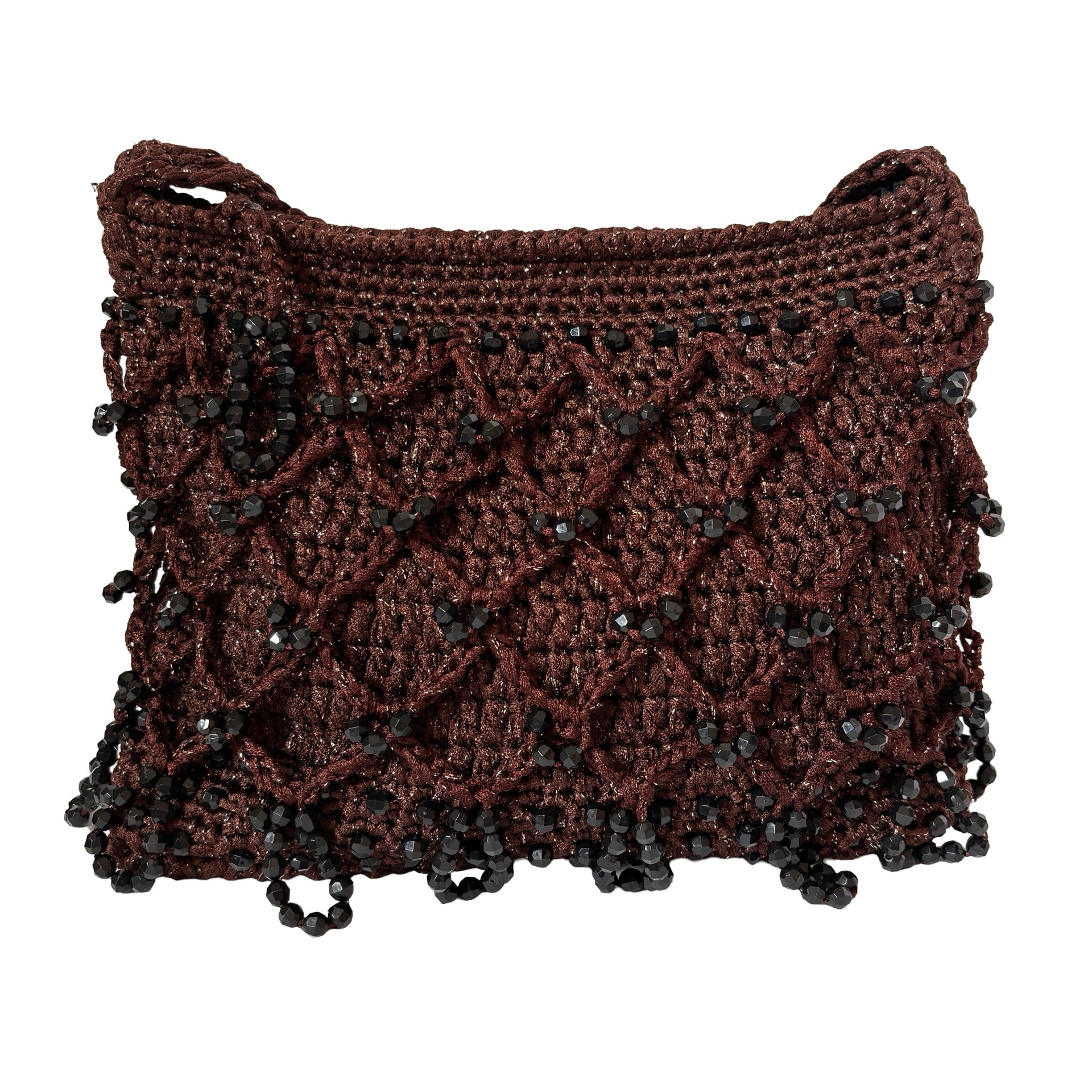 Beaded Crochet Crossbody Purse