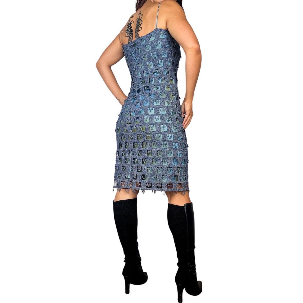90s Iridescent Lace Cutout Dress (M) – Holy Thrift