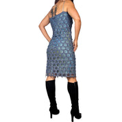 90s Iridescent Lace Cutout Dress (M)