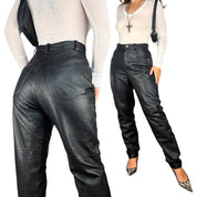90s Buttery Leather Straight Leg Pants (M)