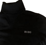 BCBG Turtleneck Sweater With Rhinestone Logo (M)