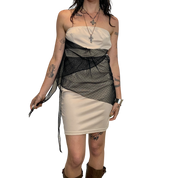 Polka Dot Mesh Mini Dress Skirt 2 in 1 (S)