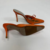 Vintage Orange Lace Up Kitten Heels (8)