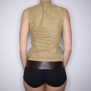 Y2K Italian Boho Faux Suede Top (S)