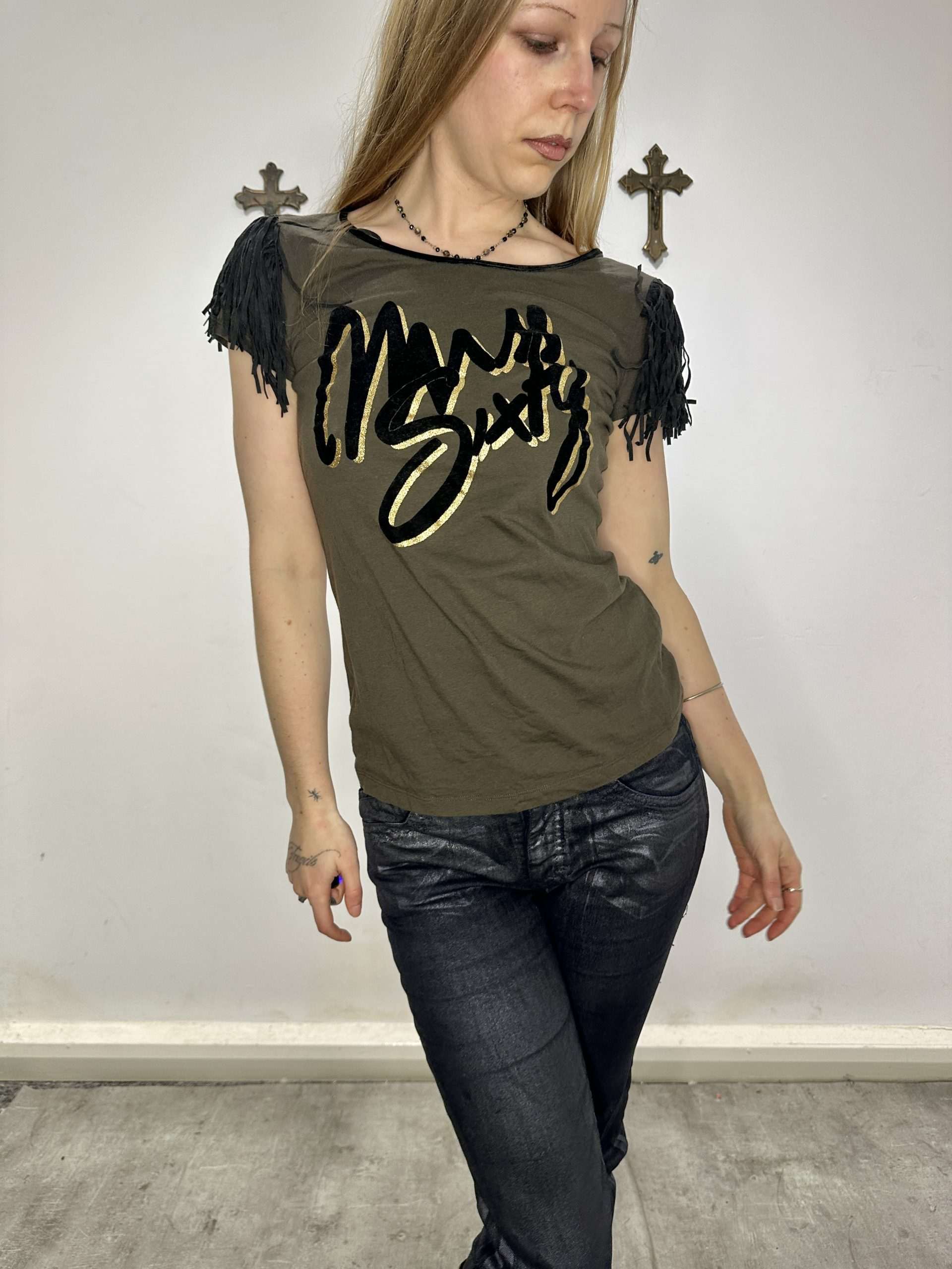 2010s Miss Sixty Fringe Logo T-Shirt (S)