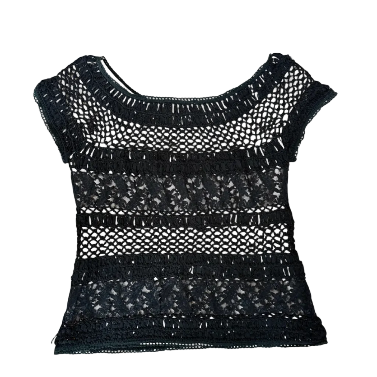 Dolce Cabo Black & Cream Crotchet Blouse (L)
