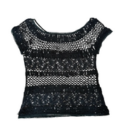 Dolce Cabo Black & Cream Crotchet Blouse (L)