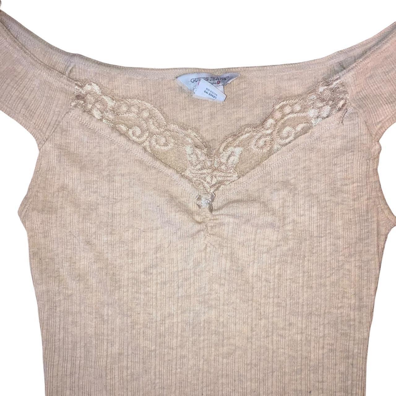 Guess Lace Detail Cap Sleeve Top (S)