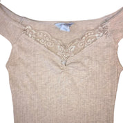 Guess Lace Detail Cap Sleeve Top (S)