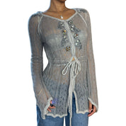 Italian Designer Crochet Cardigan (S/M)