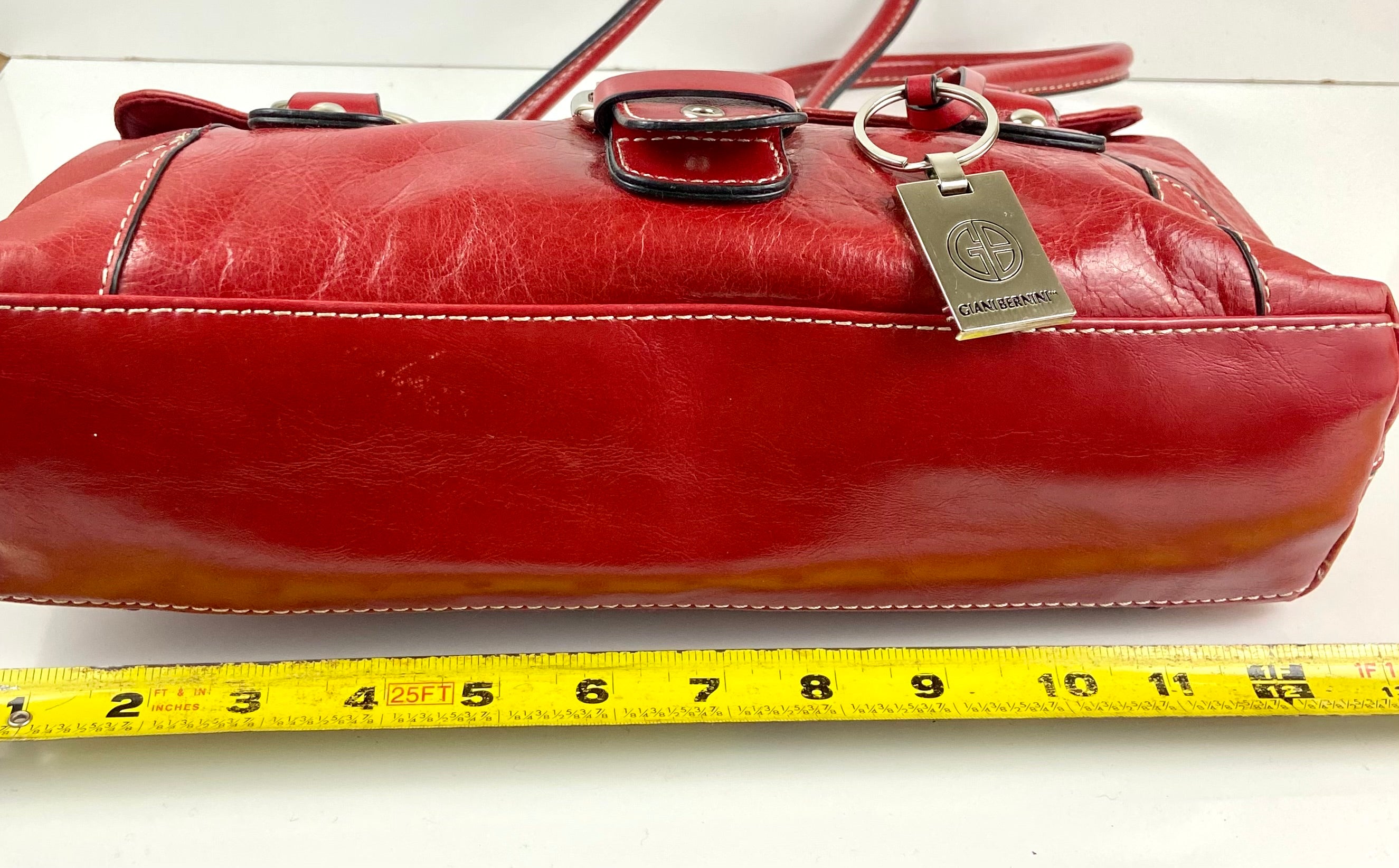 Red leather Giani Bernini purse