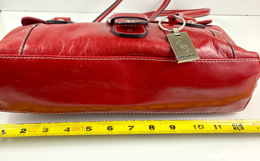 Fossil Red Leather Crossbody Bag
