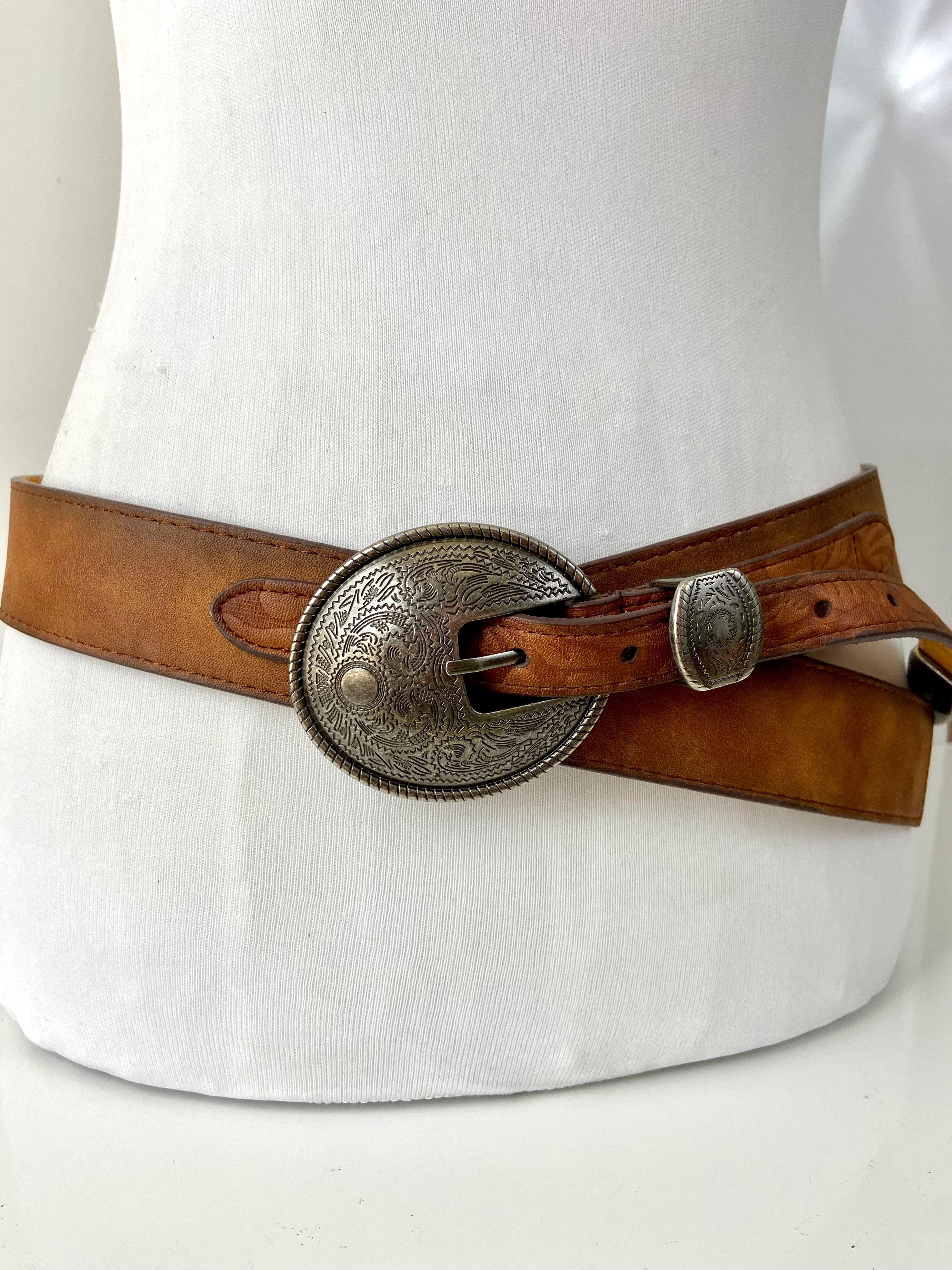 Brown leather belt